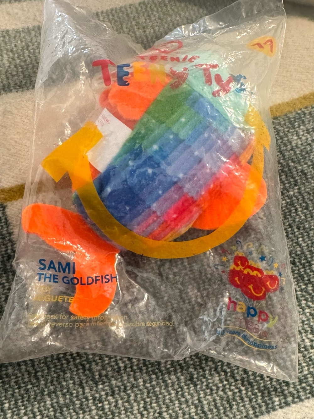 Ty Sami the Goldfish Plush - Orange, Red, Blue, Green, Purple